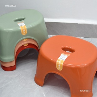 Low Stool for Home Use, Thickened Plastic Bathroom Footstool, Durable Rubber Board Chair, Sturdy and Non-Slip for Adults and Children