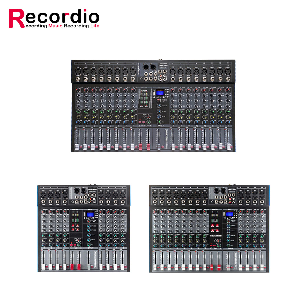 GAX-ET16 专业16/12/8通道DJ混音调音台 强劲的48V幻象电源调音台