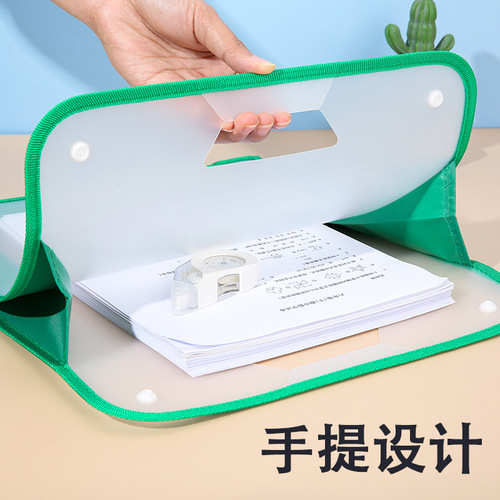 Edged canvas portable storage bag new large capacity transparent frosted snap file bag student tutoring bag wholesale
