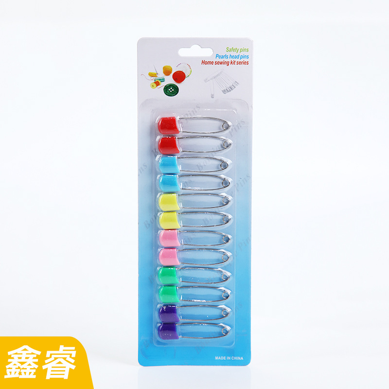 儿童塑料别针多色面包头不锈钢口水巾别针针婴儿用卡通U型扣