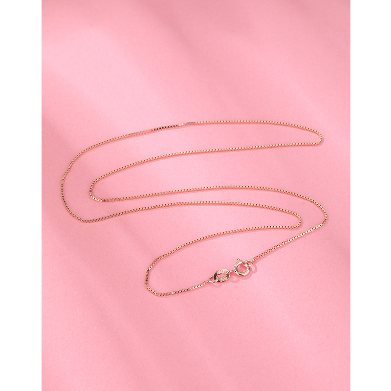 92 collar de plata esterlina mujer sin colgante caja de cadena de agua onda de semillas de melón Baotian octogonal cadena clavícula