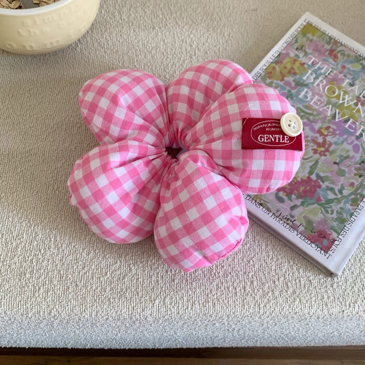 Corrugado de dopamina, lazo para el cabello del intestino grueso, sentido avanzado, flor, cuerda para el cabello, lazo para el cabello, nuevo tocado para niñas y niños