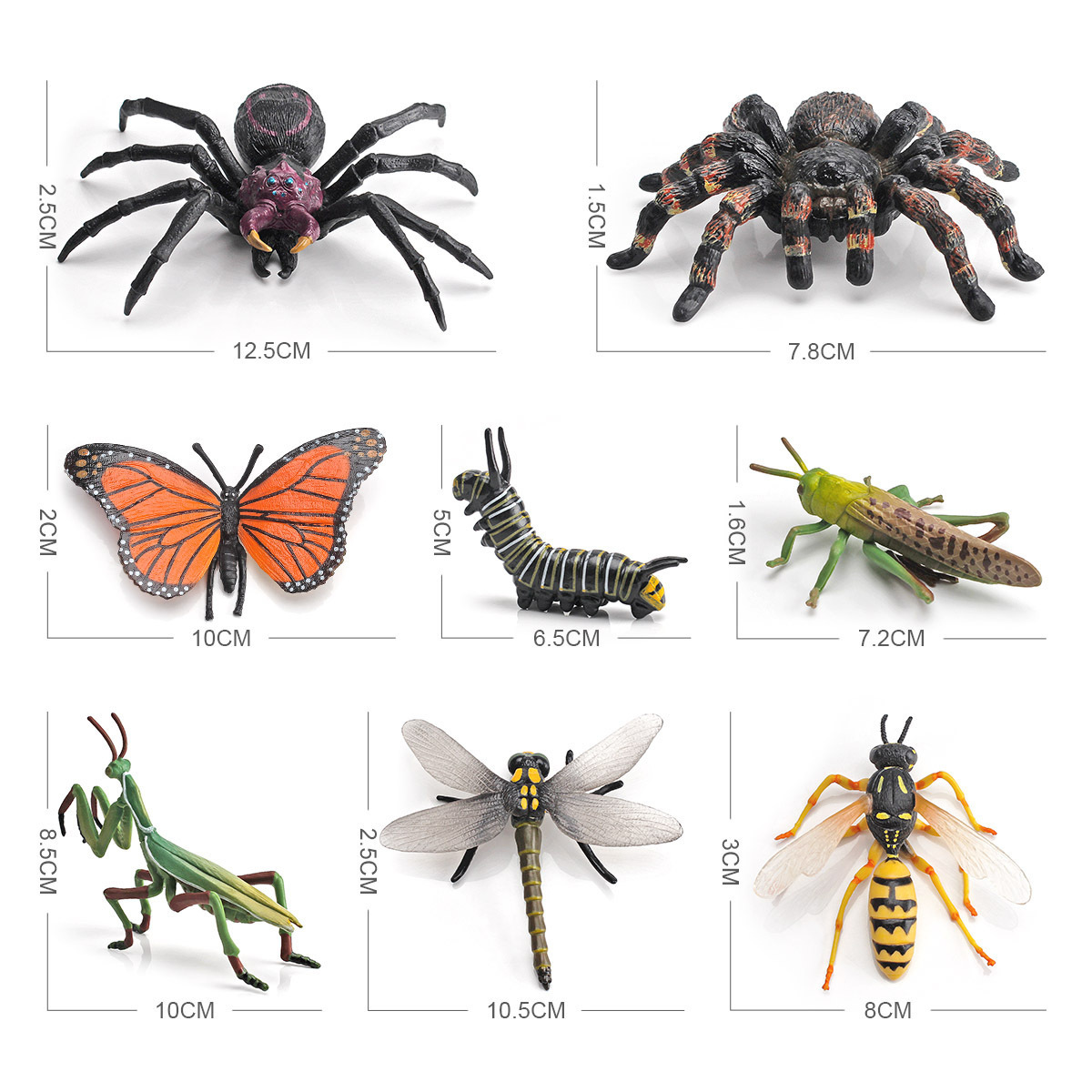 Exportación transfronteriza ciencia y educación infantil cognitiva modelo animal simulación mariposa sólida Libélula Insecto animal adornos de mesa de arena