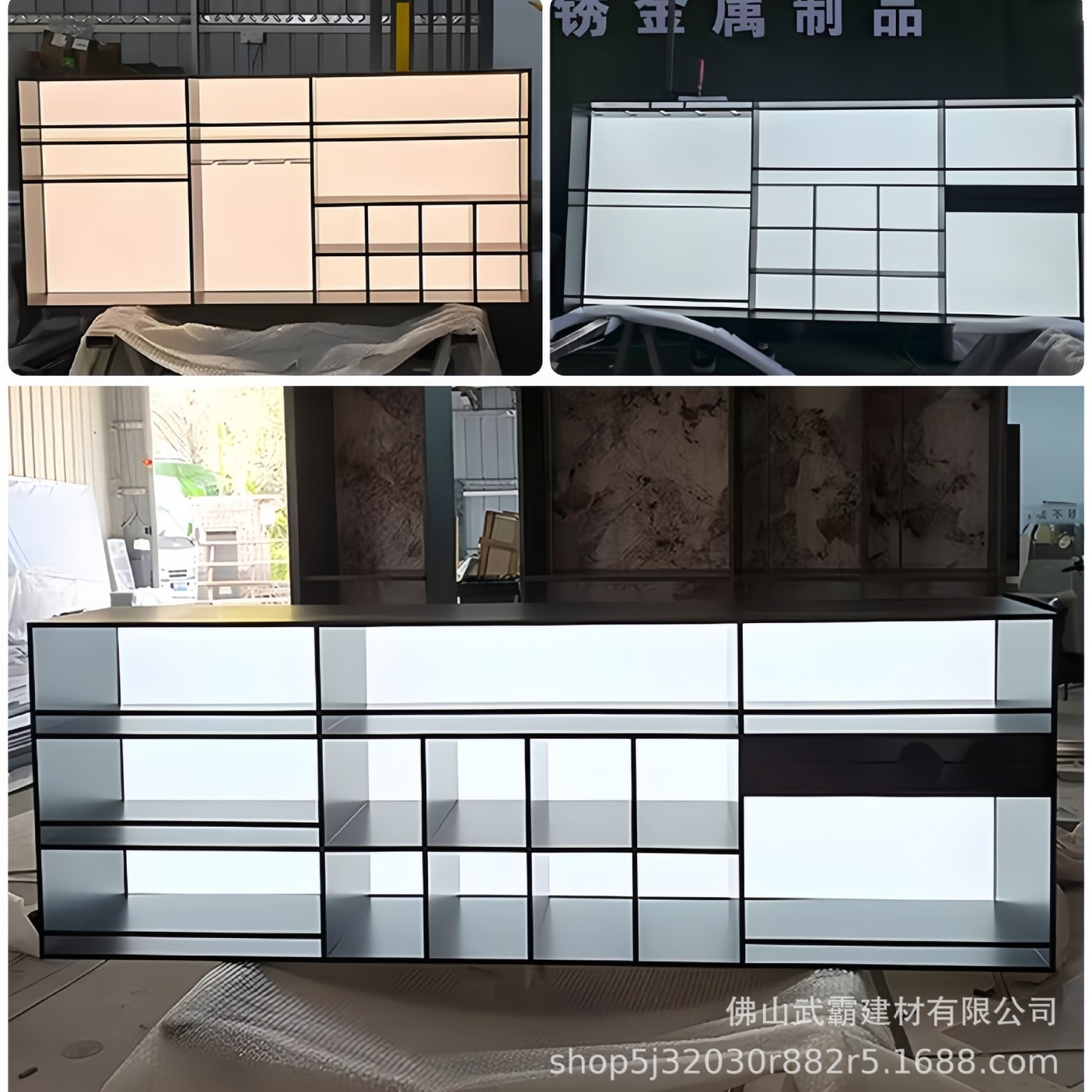 源头厂家加工实心铝柜氟碳铝柜子铝合金材料酒吧酒柜办公室背景墙
