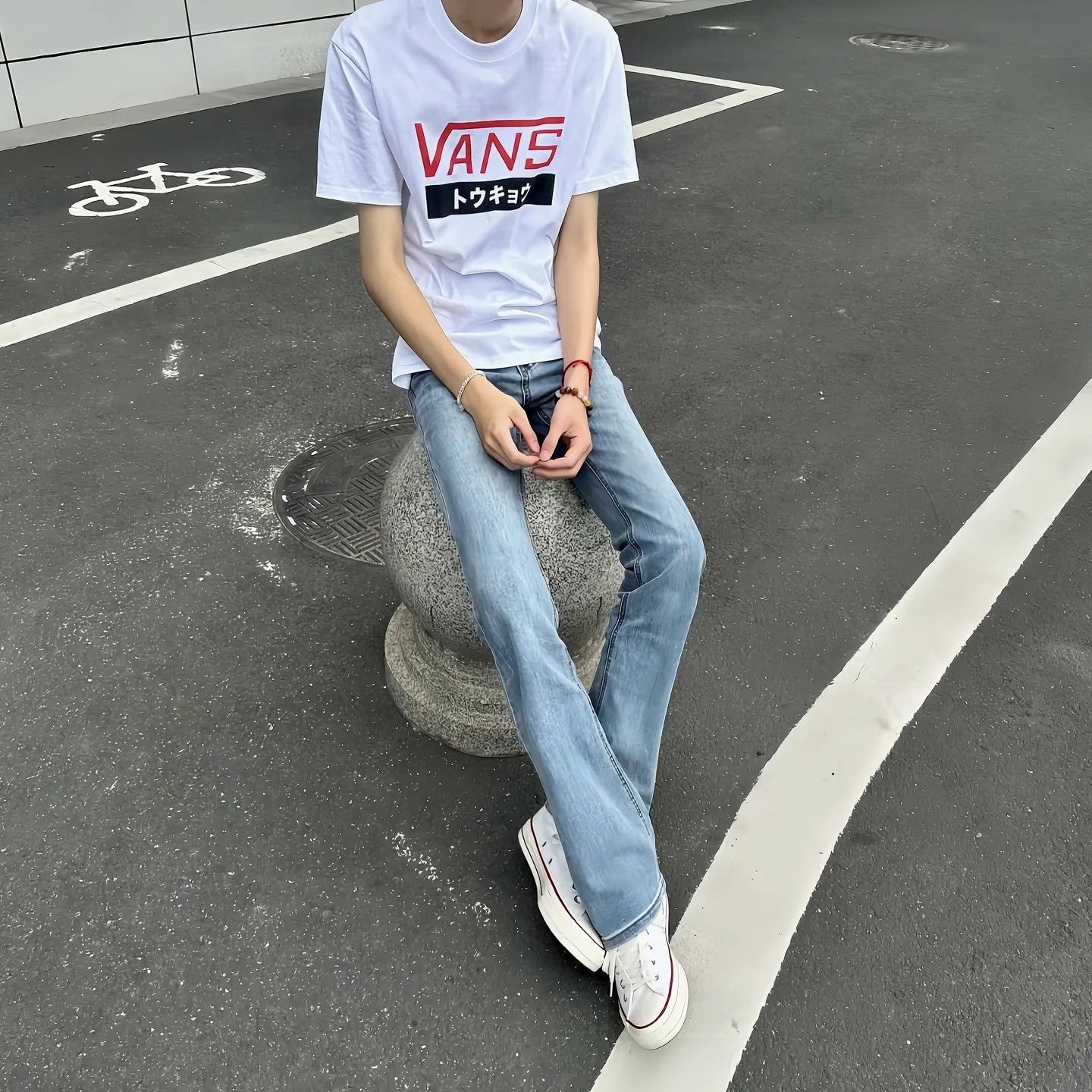 American High Street Blue Bootcut Jeans for Men, Slim Fit, Tall and Slim Pants, Tall and Stylish Casual Pants