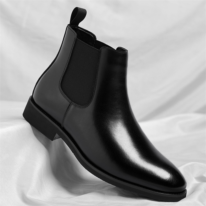 BOTAS cortas de cuero de vaca de alta gama Chelsea nuevos negocios de otoño e invierno con zapatos de cuero casuales Martin Inglaterra botas de cuero para hombres