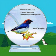 厂家供应太阳花圆形水晶白胚影像UV耗材毕业集体照片订 制批发