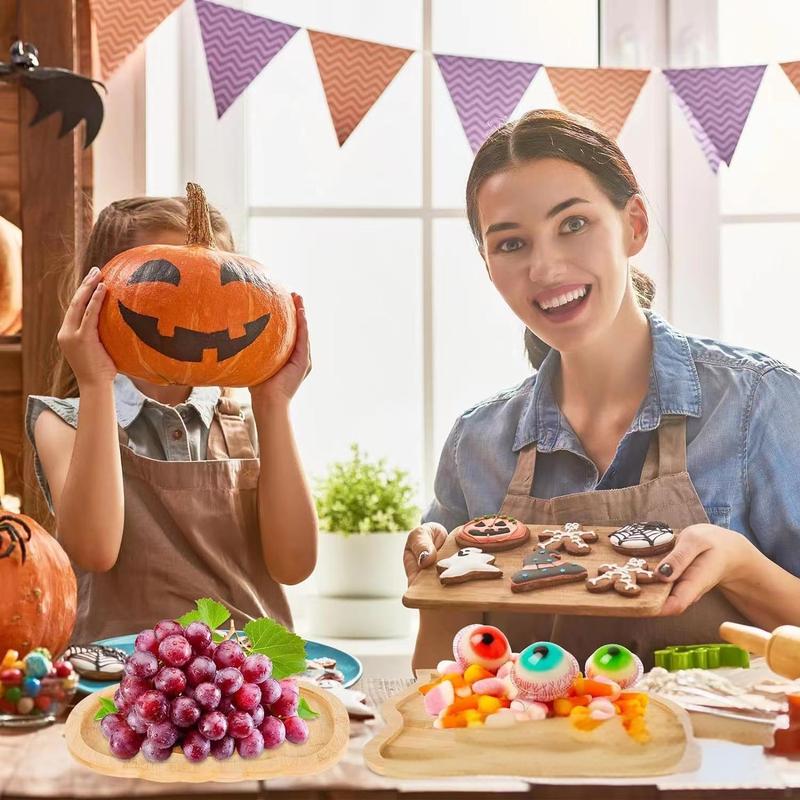 国境を越えた竹製ハロウィーンカボチャトレイパーティー装飾hallowen PumpkinPlate幽霊皿|undefined