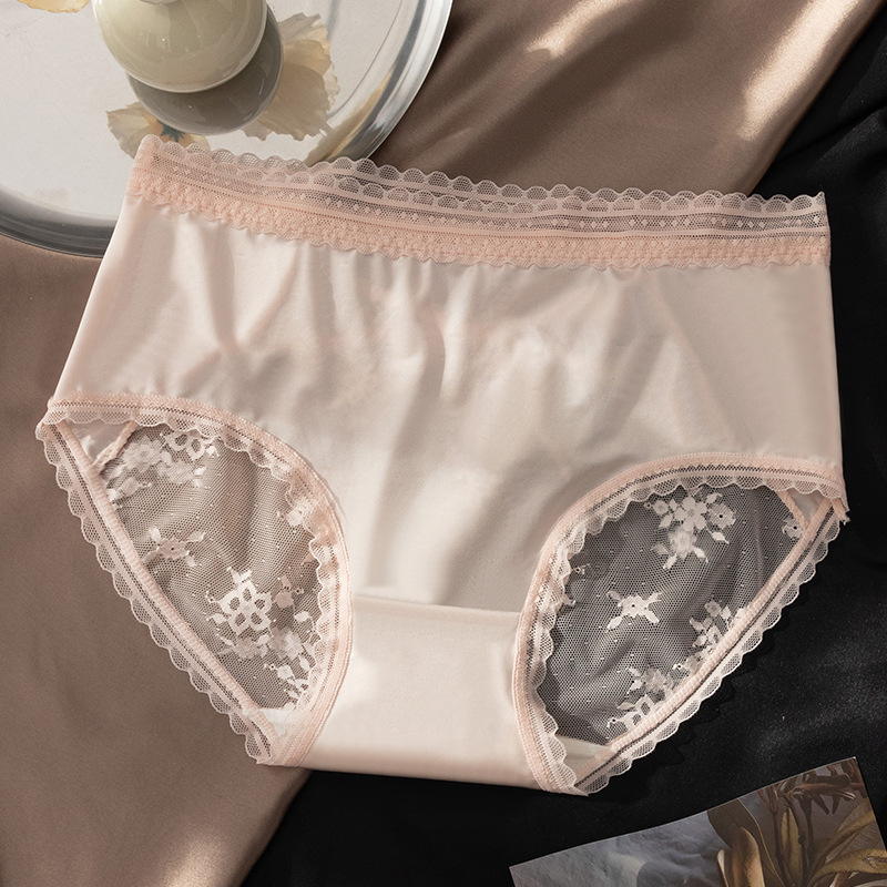 Encaje entrepierna de algodón puro transpirable y sin costuras sexy encaje caliente chica puro deseo triángulo pantalones cortos cabeza nueva refrescante