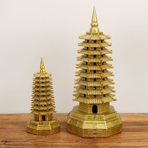 Wholesale copper Wenchang Tower ornaments nine and thirteen floors Bagua Wenchang Tower living room study office ornaments