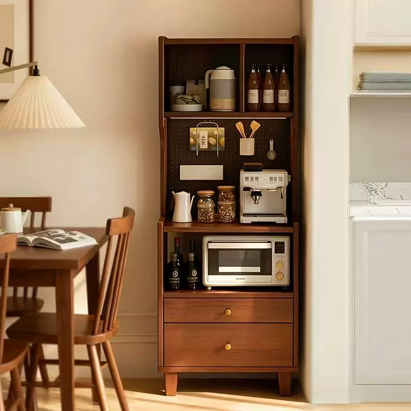 餐边柜靠墙一体储物柜小户型简约厨房洞洞板收纳储物柜客厅窄高柜