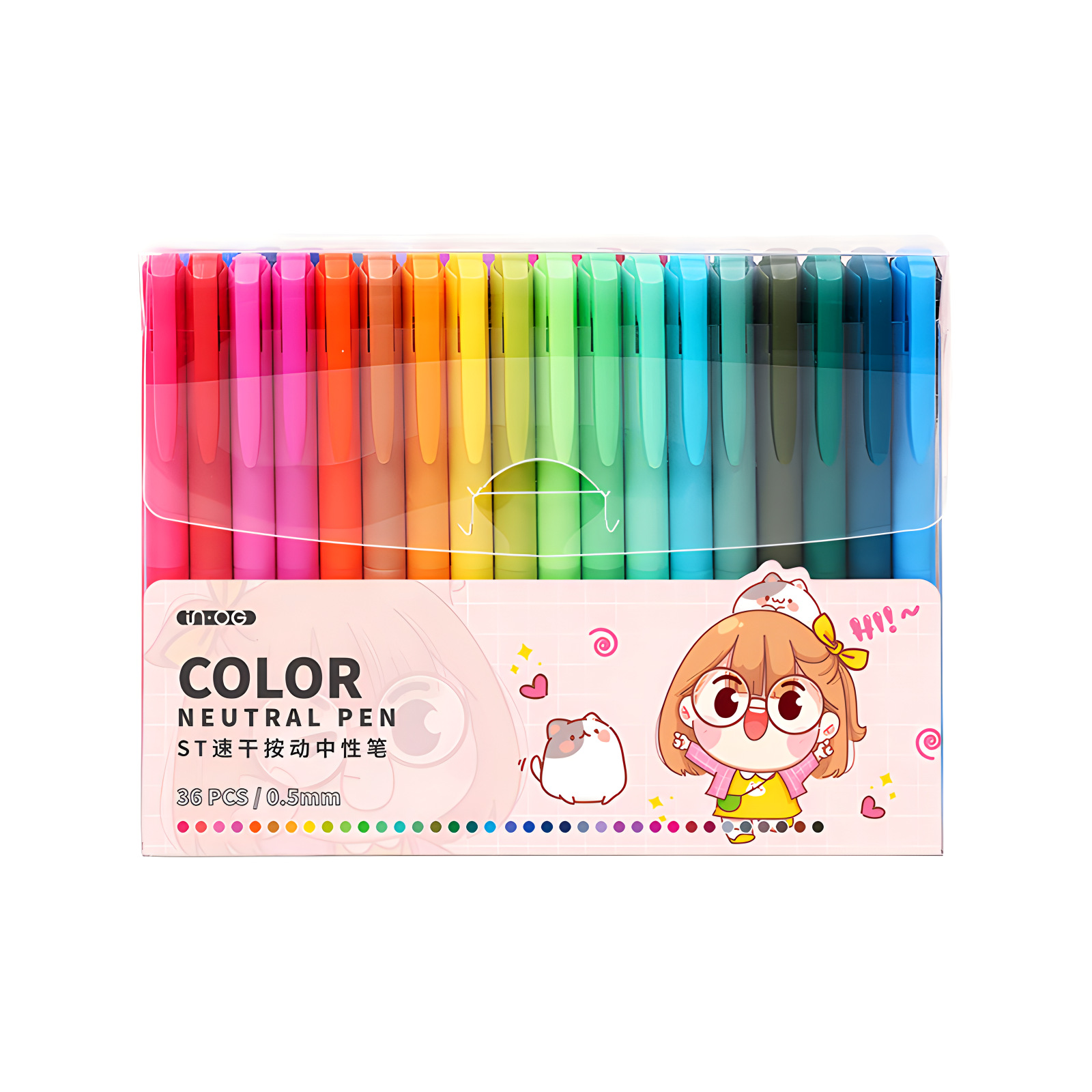 Alto valor de la cara pulsable color neutro 8 - 36 colores Molandi libro de notas de estudiantes bolígrafo de color etiquetado mayorista