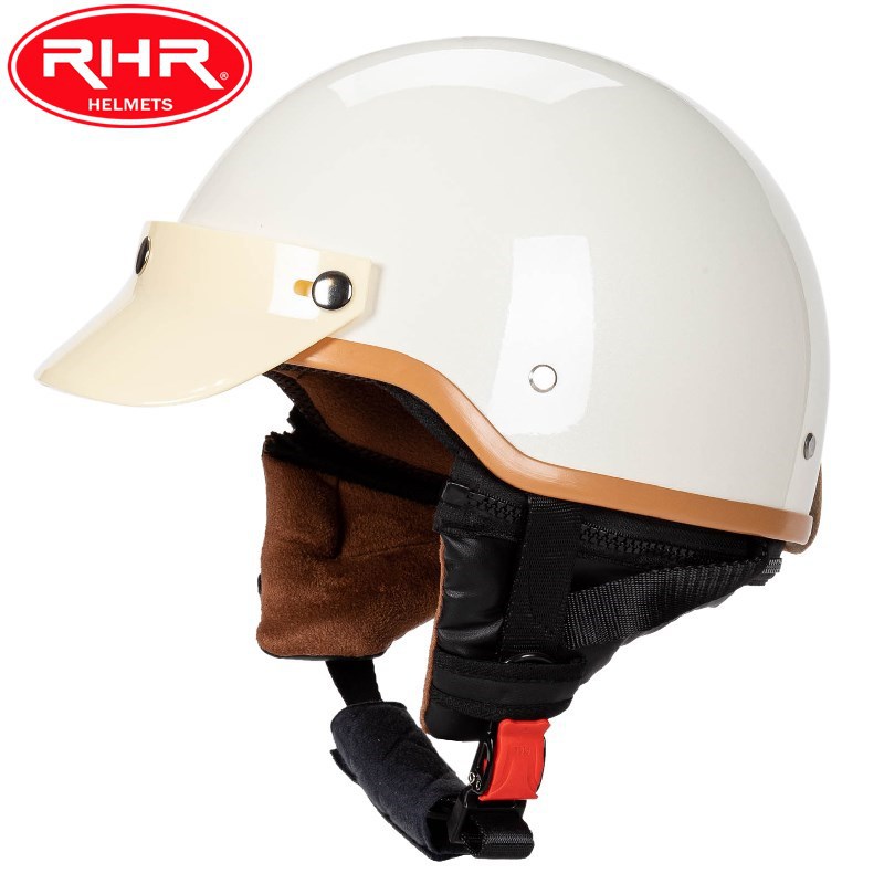 Vintage pusķivere ar malu ar noņemamu motocikla ķiveri ar priekšautiņu Elektriskā veloķivere Halewind_voghion.com