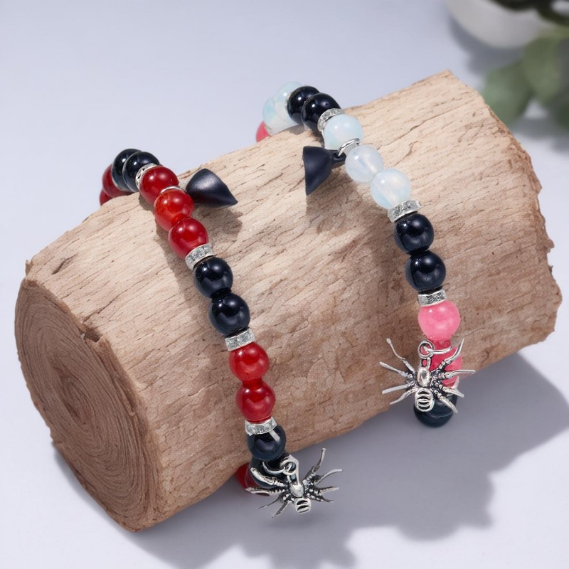 Joyería de Halloween transfronteriza Venta caliente araña amor succión magnética pareja elástica pulsera joyería