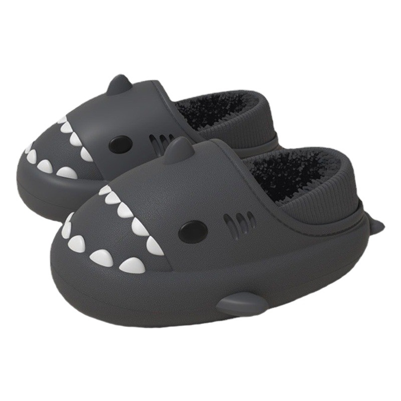 Zapatillas de algodón de tiburón adulto transfronterizo Otoño e Invierno para hombres Zapatillas de algodón cálido para el hogar de las nuevas mujeres Zapatillas antideslizantes EVA