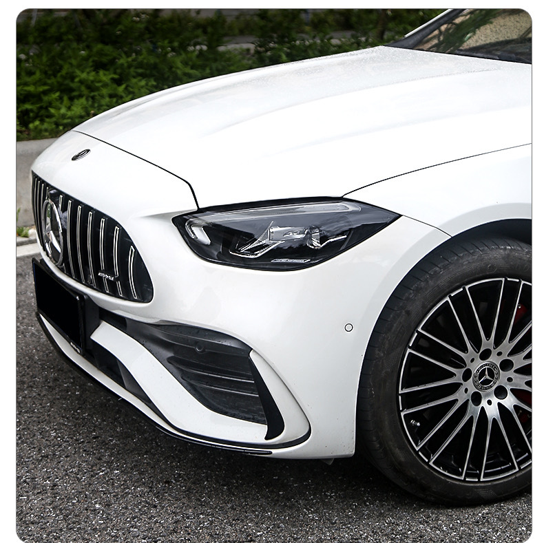 Suitable for Mercedes-Benz C- Class Blackened Light Film TPU Headlight Tail Light Color Change Light Control Car Good Black Samurai Film