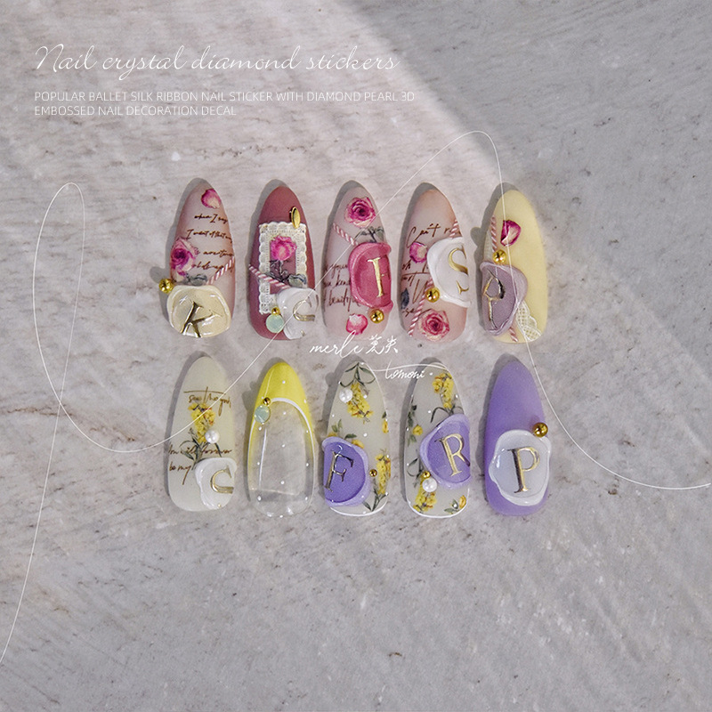 Nuevo relieve imitación de sello de laca de fuego diy pegatinas de uñas letras pegatinas de jalea macarón decoración de uñas al por mayor