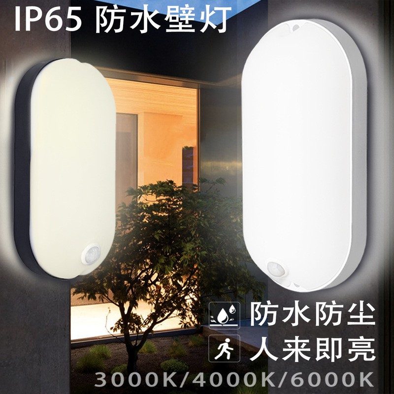 Outdoor three-proof wall lamp indoor led moisture-proof lamp bathroom balcony stairs induction wall lamp sound control lamp human body induction