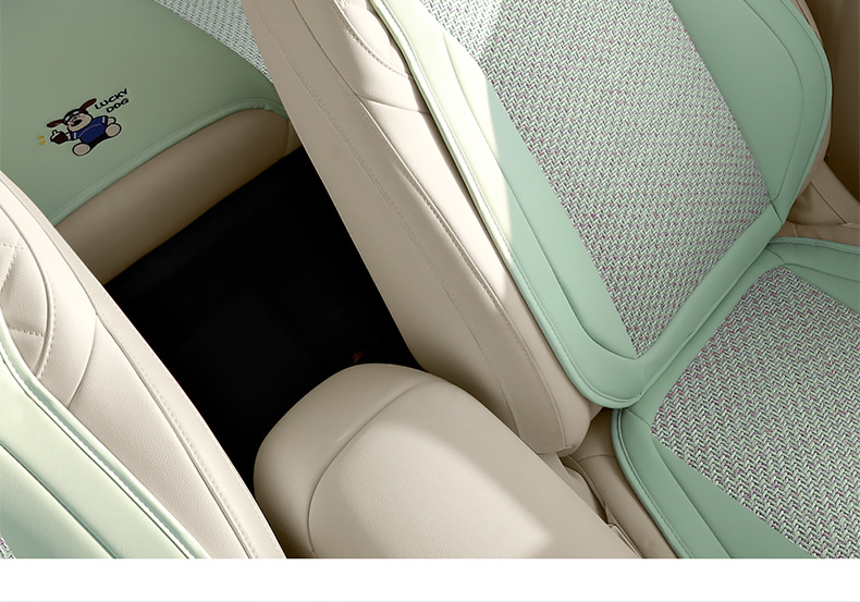 Cartoon car seat cushion half-cover summer car seat cushion breathable cool pad universal for all seasons long-sitting ice rattan