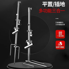 野钓三合一支架钓鱼炮台架竿一拖三全磁一体通用简易拉饵盘便携式