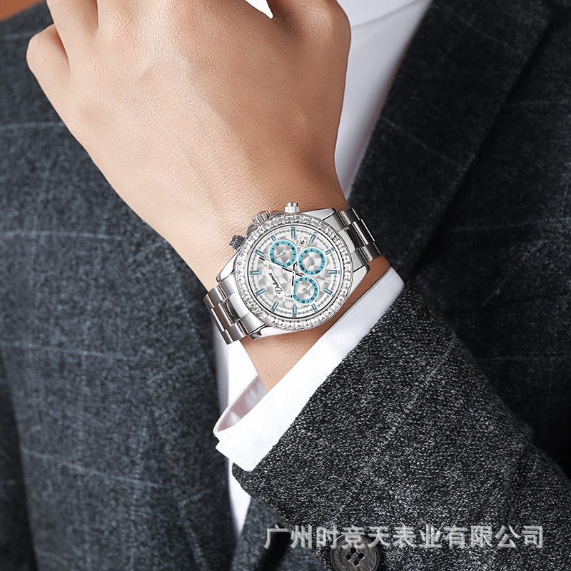 Reloj mecánico automático genuino Glacier Landitongna Acero inoxidable Cinturón de acero sólido Reloj multifuncional con hebilla original para hombre