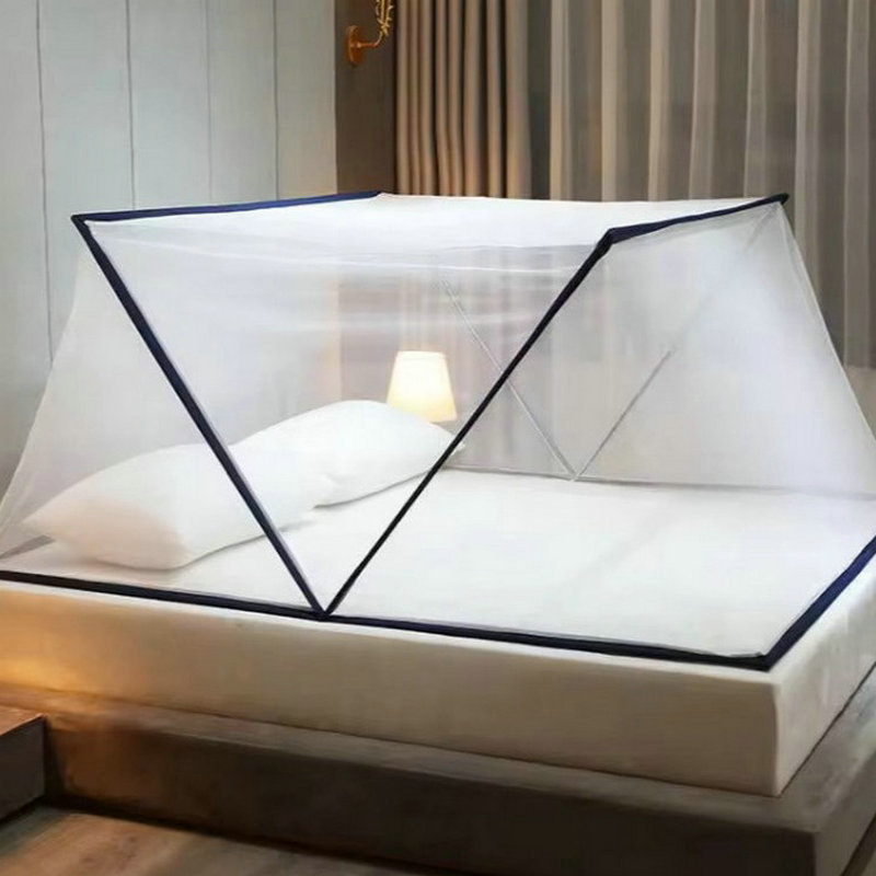 Mosquitero plegable sin instalación, para cama individual o doble, apto para dormitorio o estudiantes