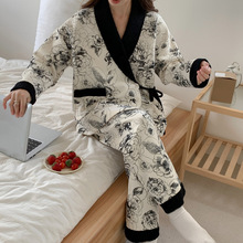 秋冬季空气棉月子服加厚孕妇睡衣加大码200斤和服产妇哺乳两件套