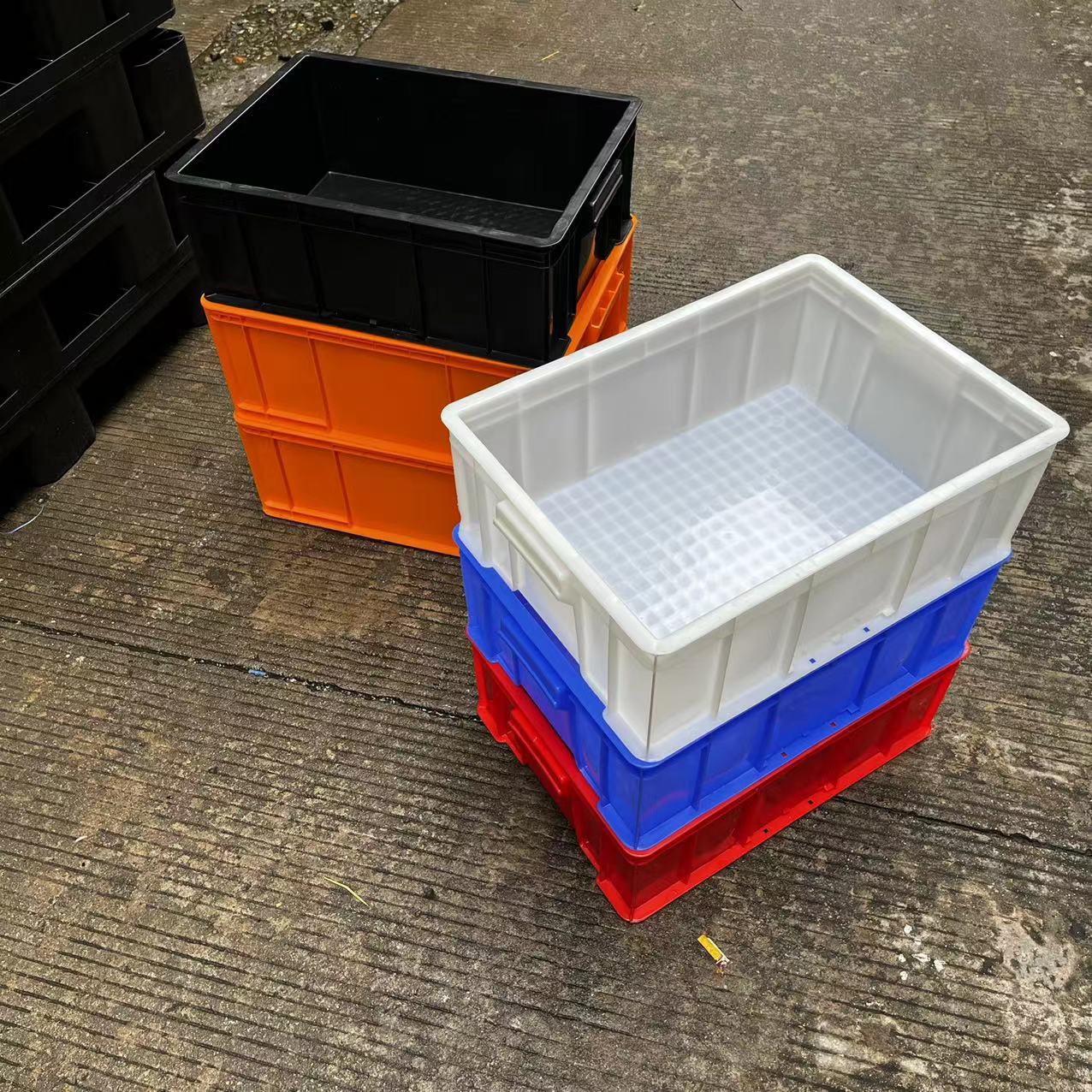 480*355*170塑料运输箱 注塑箱 可丝印logo可烫金 黑色防静电胶箱