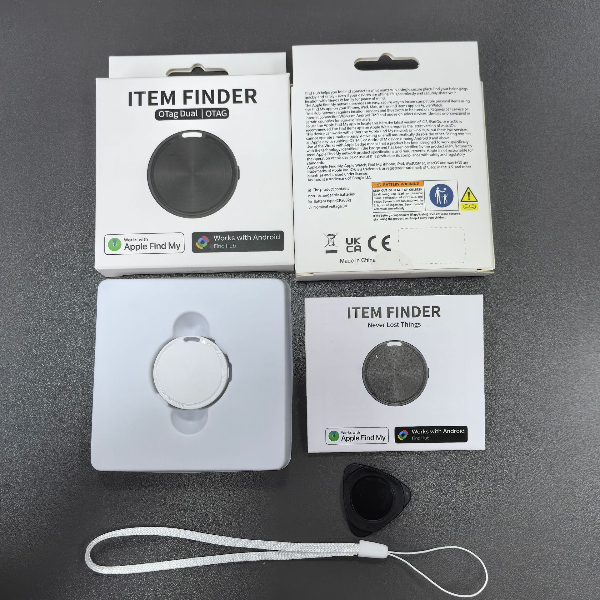 Aplicable a Apple Android Dual System Localizador a prueba de pérdida de llaves, mochila, rastreo de artículos, dispositivo a prueba de pérdida