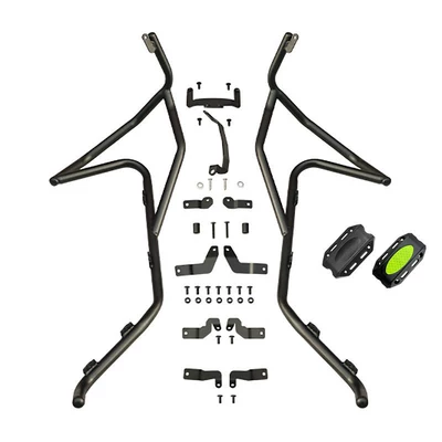 Suitable for the modification of the Motorcycle bumper - black-carbon-steel-front-bumper-black-rubber