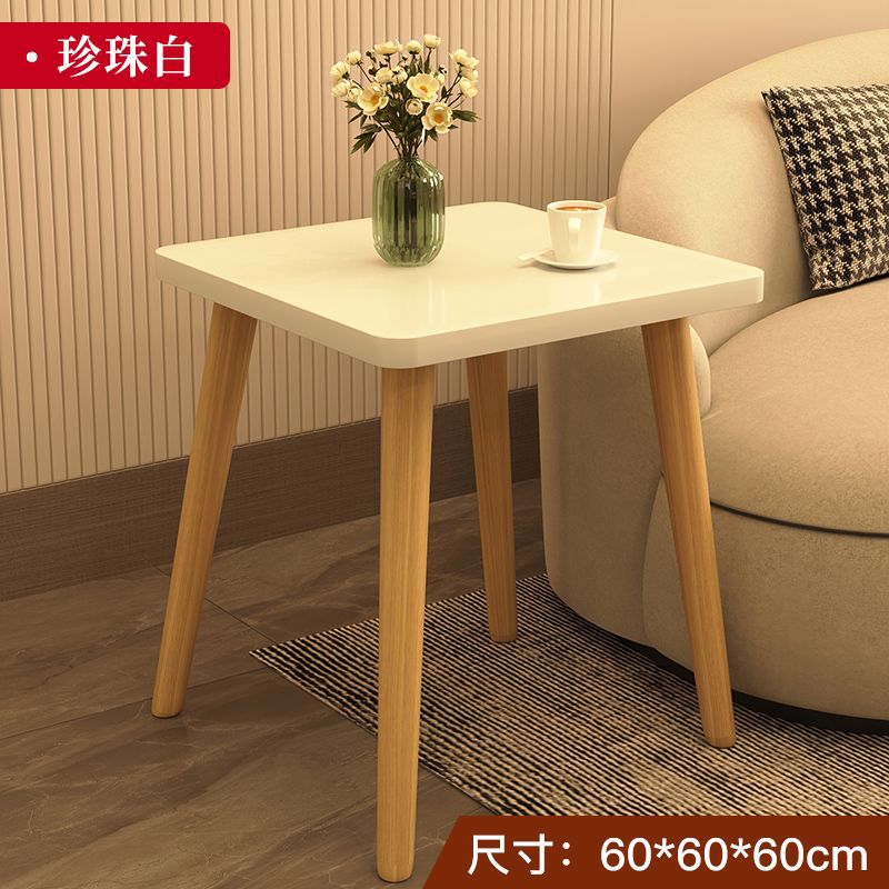 사각테이블 [원목다리] 펄화이트 60*60*60
