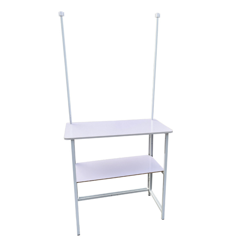 Mesa de Degustación Promocional de 3 Niveles de Hierro y PVC Impermeable para Supermercado