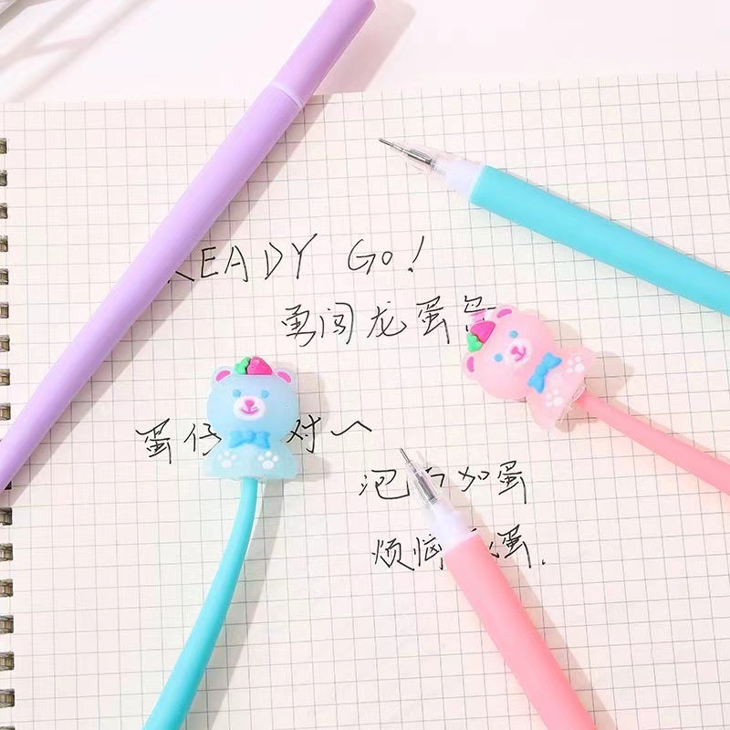 Pluma neutra creativa de goma suave encantadora lápiz de dibujos animados lápiz neutro oscilante alumno de alto valor de firma lápiz de regalo lápiz