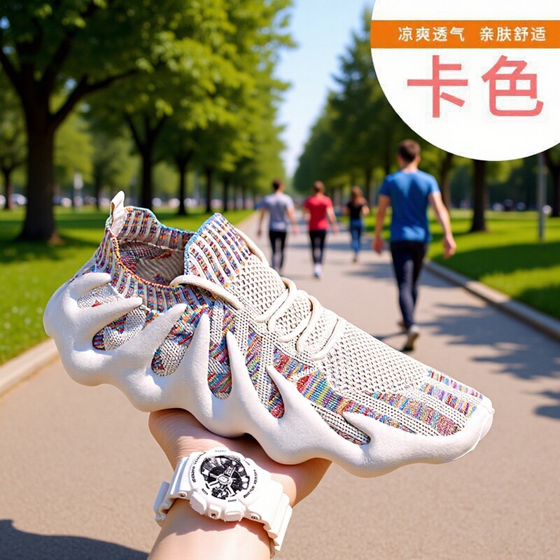 Octopus Socks Fly-Knit Sneakers for Women 2025 Summer New Korean Style Breathable Coconut Mesh Slip-On Women's Shoes Trendy Octopus Socks Fly-Knit Sneakers for Women 2025 Summer New Korean Style Breathable Coconut Mesh Slip-On Women's Shoes Trendy