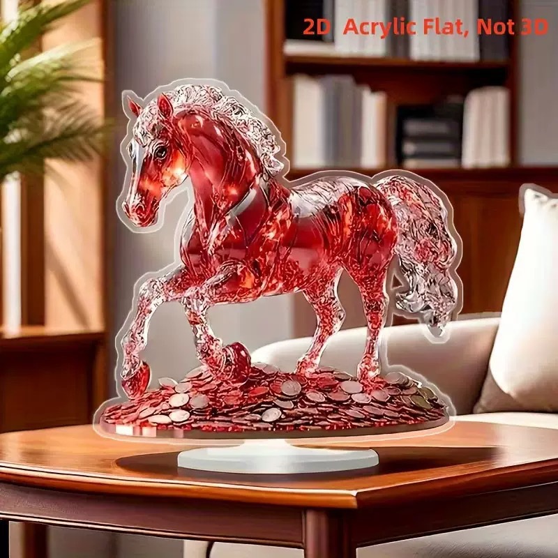 Colgante transfronterizo nuevo año del caballo 2026 acrílico 2D decoración de escritorio para el hogar decoración de la sala de estar decoración de vacaciones del dormitorio