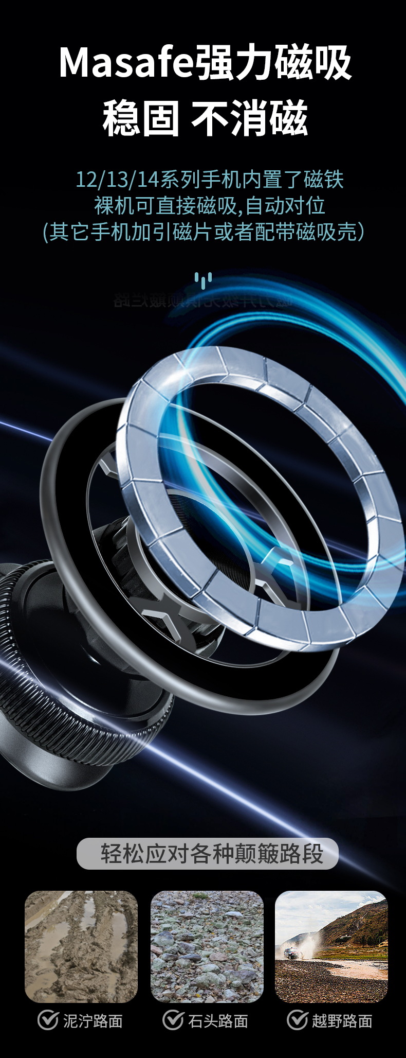 Wholesale Cross-Border Car Phone Holder 2025 New Model Magnetic Phone Holder Car Air Vent Phone Mount