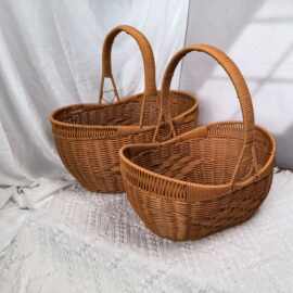 元宝提篮手提花篮编织铁架加固提篮菜篮子水果礼篮果篮提篮