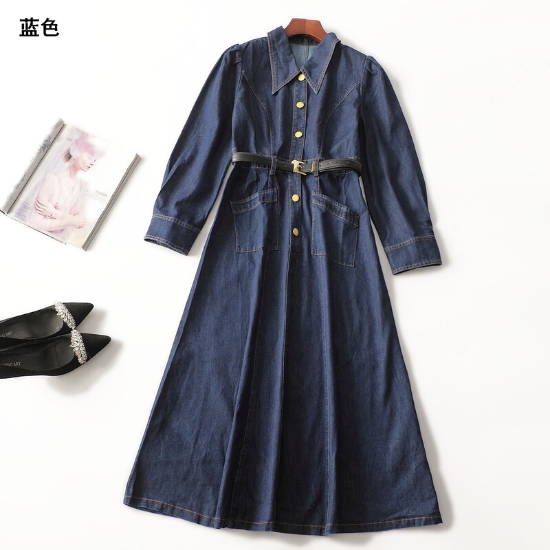 412882 Autumn Long-Sleeve Extended Dress Shenzhen Mingwei Wholesale Quality Women's Clothing Clearance Sale