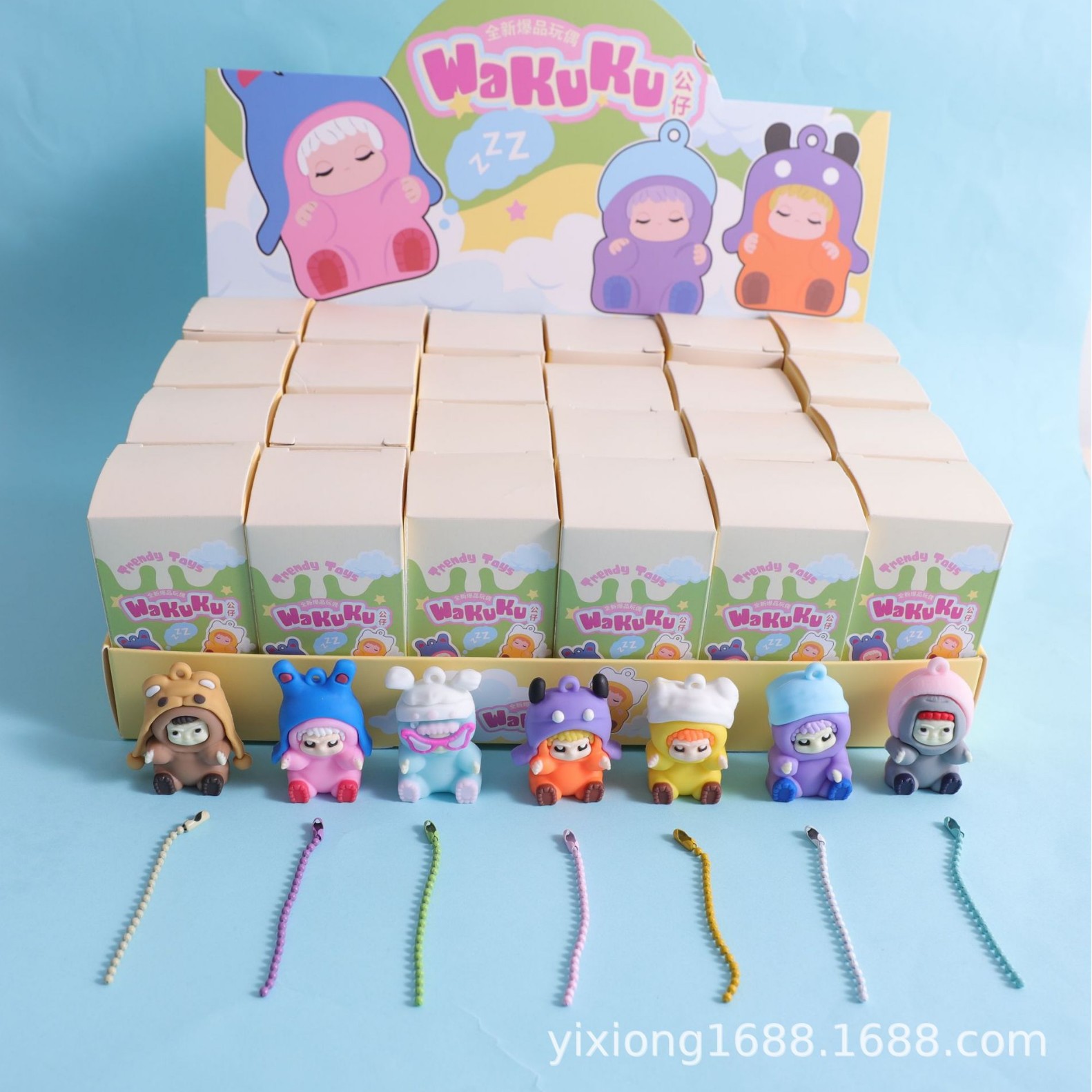 Nuevos productos Wakuku tide diversion party series macaron blind box adornos muñecos accesorios de juguetes 24 cajas explosivos transfronterizos image 7