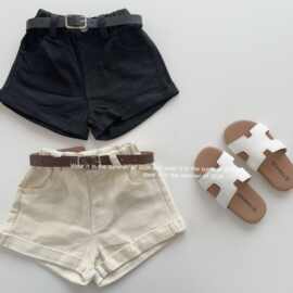 夏季女童纯色短裤2025新款中小童休闲棉布裤女孩时尚百搭洋气裤子