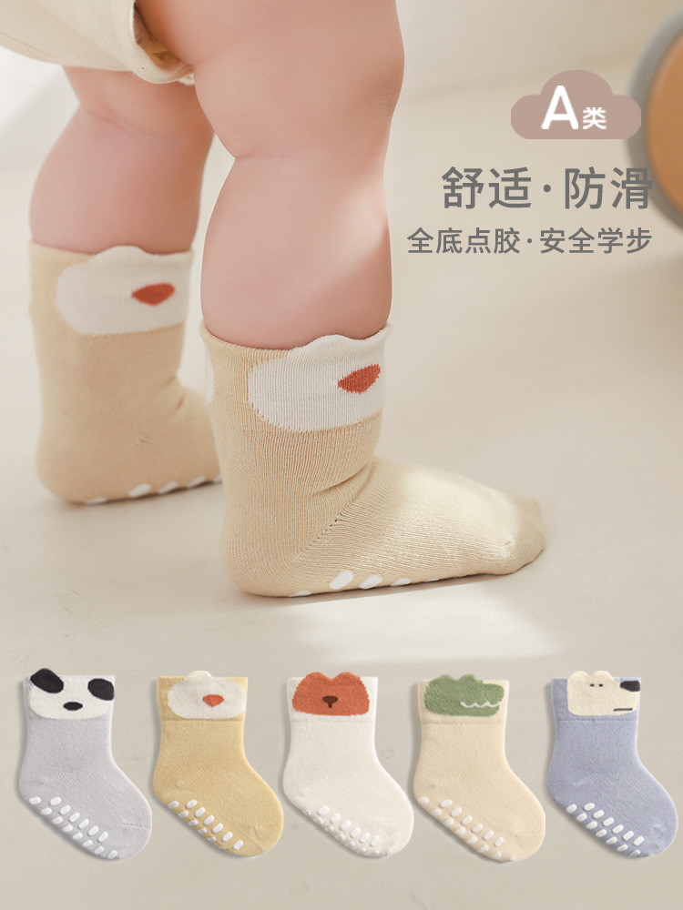 Primavera nuevo bebé piso calcetines interior completo inferior pegamento antideslizante lindo de dibujos animados Infantil Educación Temprana a prueba de frío niño Calcetines