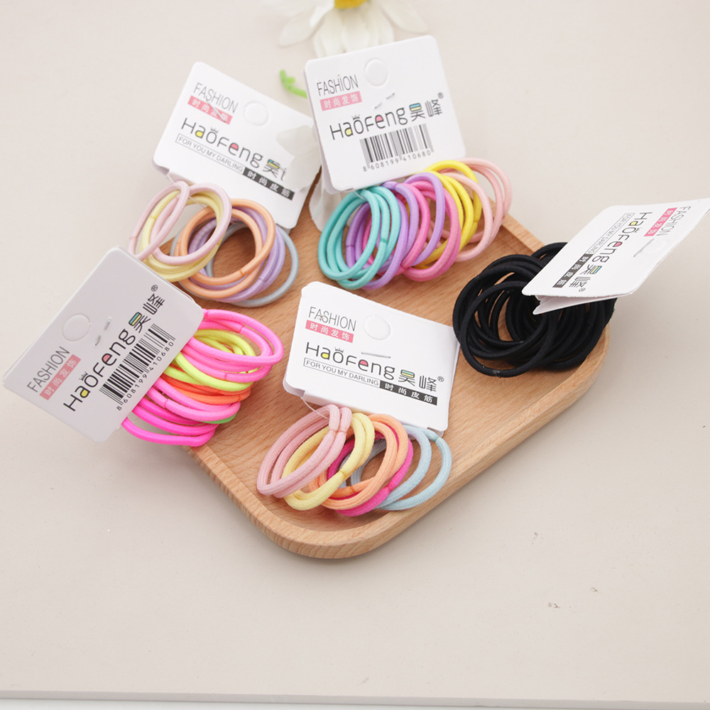 Cordón de cabeza infantil encantador coreano correa de goma simple color negro de alta elasticidad cordón de cabello sin costura joyas para el cabello