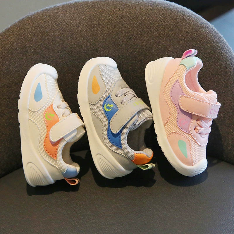 Детские функциональные кроссовки Caidi Ai для малышей 1-2-3 лет, дышащие, с двойной сеткой, нескользящая мягкая подошва, унисекс