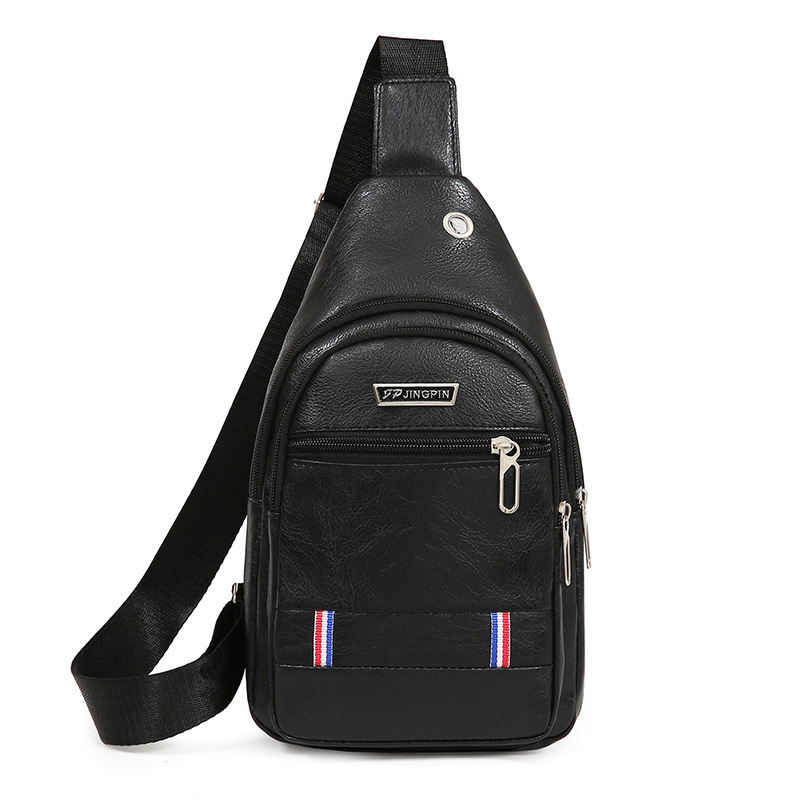 Nueva moda de hombre PU bolso de pecho de cuero suave simple bolso de hombro bolso de mochila de negocios casuales bolso de pecho de hombre de bicicleta