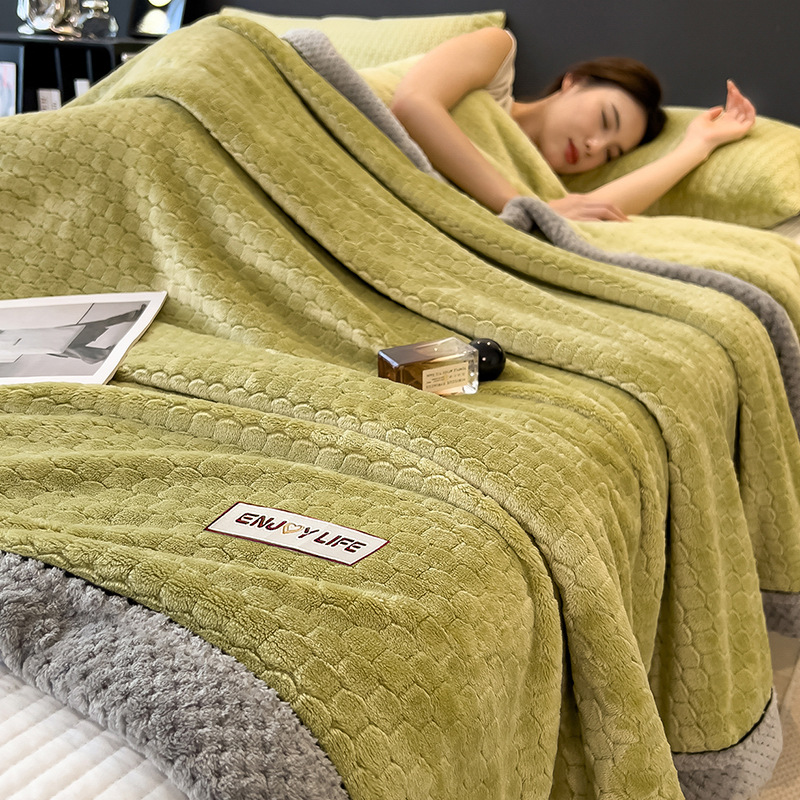 Invierno leche mantas de peluche gruesas mantas de peluche de coral sábanas gruesas de peluche dormitorio de estudiantes franela siesta manta
