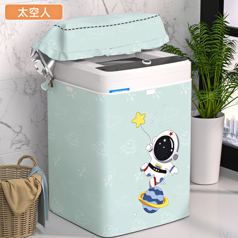 Thickened Oxford silver coated cloth wave wheel automatic washing machine cover sun protection dustproof Waterproof cover cloth factory wholesale