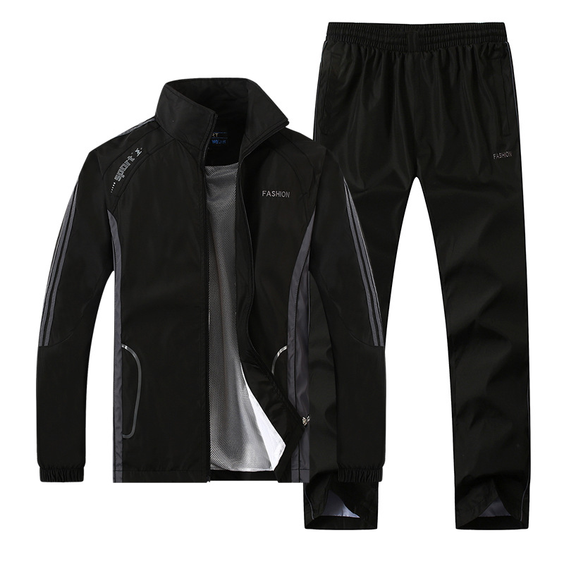 Generación transfronteriza de primavera y otoño deportes de ocio para traje de mediana edad y ancianos más el tamaño de los hombres ropa deportiva de manga larga ropa deportiva para correr