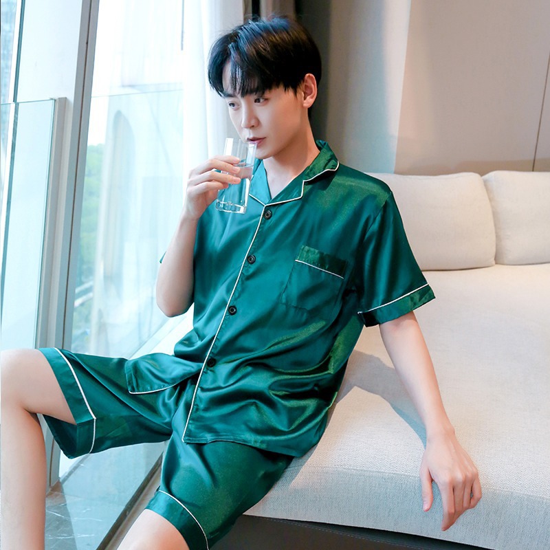 S 그린#더블 쇼트 남성용 아이스 실크