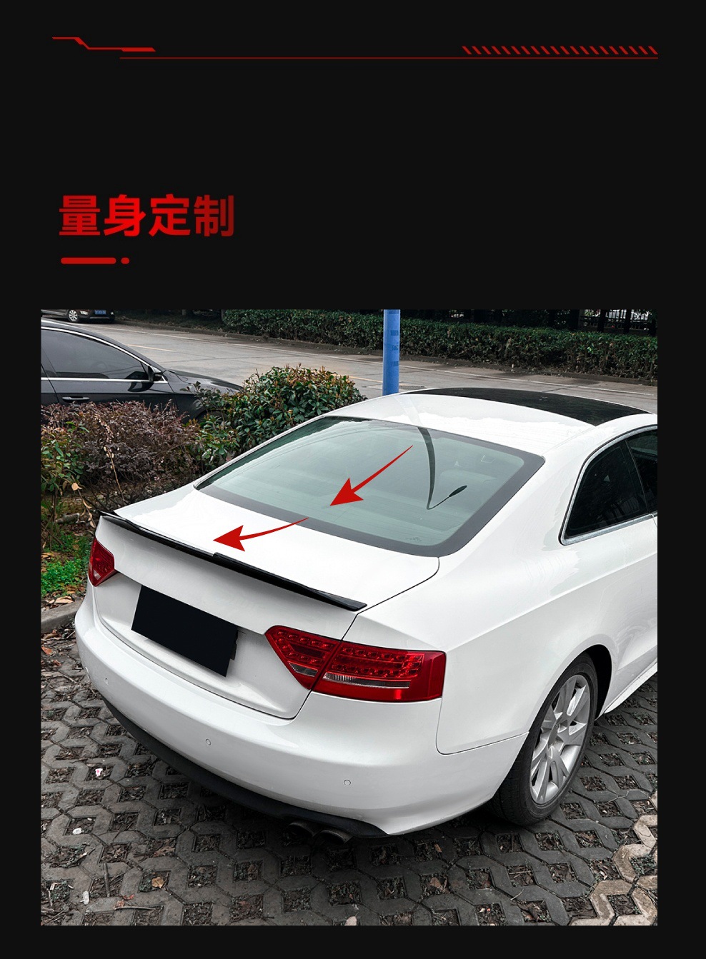 Suitable for 2007-2016 Audi A5 8t Two-Door Coupe Coupe Psm Rear Wing Top Wing Fixed Wing Modification Parts