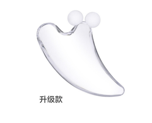 Facial Gua Sha Board, Crystal Transparent Non-Jade Roller, V Face Slimming Beauty Board, Eye Muscle Wand, Facial Massager
